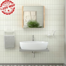 Roomart Ad7 Kulpsuz Tek Kapaklı Ahşap-Mat Beyaz Mdf 60 Cm Aynalı Beyaz