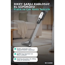Dikey Süpürge Şarjlı Kablosuz El Süpürgesi 2'si 1 Arada Ev Araç Temizliği Bx-316966