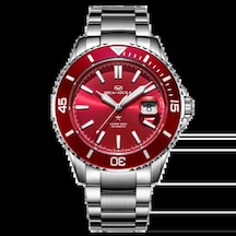 Sea-gull Ocean Serisi 200m Su Geçirmez, Safir Kristal Camlı, Gravürlü Arka Kapaklı 44 Mm Diver Saat Metalik