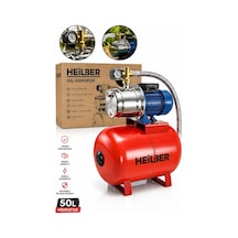 Heilber Ba011553 Jet750sc Su Pompası + 50 Litre Hidrofor 1 Hp Paslanmaz Çelik Su Pompası Basınç Artırıcı Ses