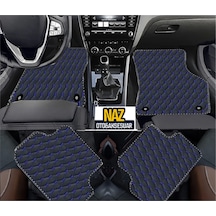 Hyundai Veloster 2011 - 2017 Uyumlu Mavi Dikişli Siyah Deri Paspas