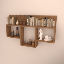 Rafkestir Massa Duvar Rafı Bambu ( Parlak )