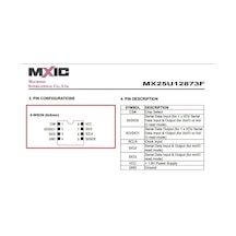 Mx25u12873fznı-10g Qfn 6x5mm Bacaksız 1.8v Bıos Chıp
