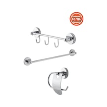 Çelik Banyo Paslanmaz Pirinç Wc 3 ' Lü Set-banyo Aksesuar Karaca - Havluluk-tuvalet Kağıtlık-askılık Krom
