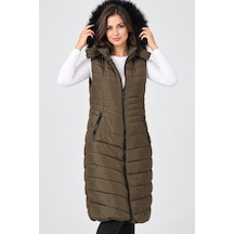 Z9752 Dewberry Bayan Yelek-haki-1