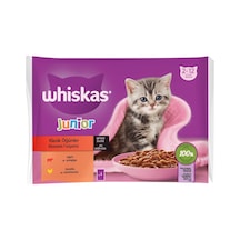 Whiskas Pouch Sos İçinde Sığırlı Ve Tavuklu Yavru Kedi Konservesi 4 Adet 85 Gr