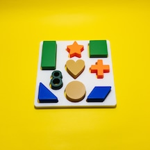 9 Parçalı Kalın Geometrik Bultak - Renk Ve Şekil Öğrenme Montessori Seti, Bebek İnce Motor Oyunu