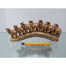 7'li Altın Renk Fil Dekoratif Biblo Büyük 28cm 7'li Altın Renk Fil Dekoratif Biblo Büyük 28cm