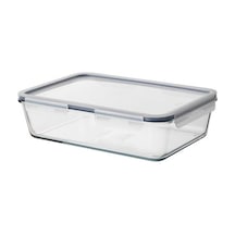 Ikea 365+ Plastik Kapaklı Dikdörtgen Cam Saklama Kabı 3.1 L