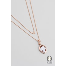 Cameo Italiano 18 Ayar Rose Altn Kaplama 50 Cm Gümüş Madalyon Kolye