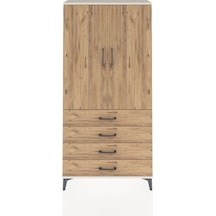 Arges Dolap Tek Raflı 4 Çekmeceli Tek Askılı 88x30x182 Aytaşı... Aytaşı