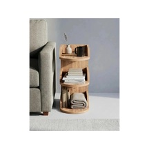 Modern 3 Katlı Kitaplıklı Yan Sehpa Kahverengi