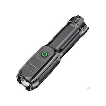 Jewval Led Güçlü Şarj Edilebilir Fener Kamp Işık Flash Işık Led Siyah