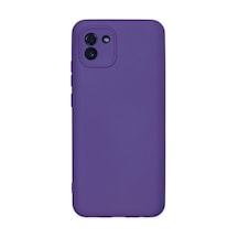 Samsung Galaxy Uyumlu A03 Kılıf Nano İçi Kadife Silikon - Mor İtdark26489