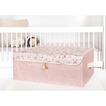 Baby Püsküllü Kapaklı Kutu Düzenleyici Çok Amaçlı Organizer Kutu Baza Boy Pembe Diğer