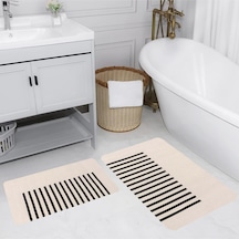 Rovigo Home Baskılı Kaymaz Taban 2 Li Banyo Paspas Takım Rvg5190-100X60-60X50 Çok Renkli