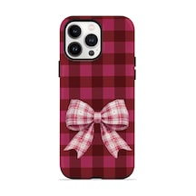 Velvoria Valestra Cherry Gingham Bow Apple iPhone Uyumlu 14 Pro Magsafe Koruma Kılıfı Valestra Magline - Cherry Gingham Bow