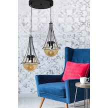 Begüsa Lapis 2.li Siyah Bal Camlı Avize