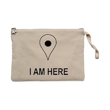 I am Here Krem Clutch Astarlı Cüzdan / El Çantası Krem