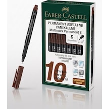 Faber-castell Permanent Asetat Ve Cam Kalemi S Uç 0.4 Mm Kahverengi - 10 Adet Toptan Paket