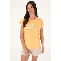 U.S. Polo Assn. Kadın Turuncu Bisiklet Yaka Tişört 50299764-VR202