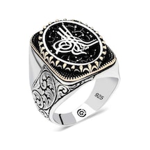 Gümüş Tuğra Oval Erkek Yüzük (546038601)