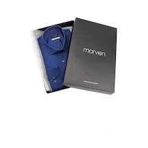 Morven Slim Fit Düz Sert Yaka  Uzun Kollu Gömlek 99mc004002201 Lacivert