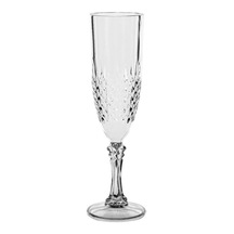 Kabartmalı Tasarımlı Akrilik Şeffaf Şampanya Kadehi, 230ml