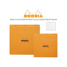Rhodia Basic Le Carre Bloknot Kareli Turuncu Kapak 80g 80 Yaprak