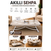 Juppo Üst Tabla Mdf Beyaz Mermer Desen Oval Köşe Alt Beyaz İçe K