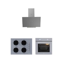 Silverline Karma ESTY AEF6601S04 - CS5665S01 - 3481 Gri Cam Ankastre Set