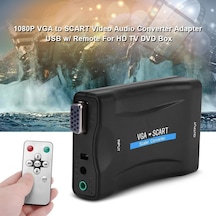 Lexroo Vga To Scart Dönüştürücü Scaler Kutusu, Pc/laptop Vga Görüntüyü Scart Girişli Tv Ye Aktarma