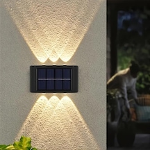 2'li Solar Duvar Aydınlatması 6 Ledli Gün Işığı Enerji Sınıfı A 10 Parça Siyah