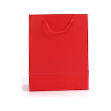 Karton Üzeri Mat Selefonlu Kırmızı Çanta 14X17X6,Cm(25'Li)-Karton Üzeri Mat Selefonlu Kır
