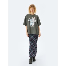 Koton Disney Lisanslı Stitch Baskılı Kısa Kollu Tişört Gri 5sal10413ık Gri
