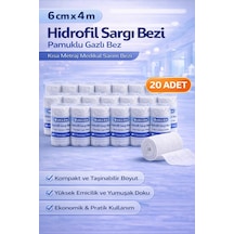 6 Cm X 4 M Hidrofil Sargı Bezi Pamuklu Gazlı Bez Kısa Metraj Medikal Sarım Bezi 20 Adet