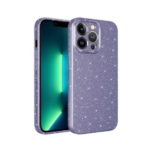 Effox Apple Uyumlu iPhone 12 Pro Kamera Korumalı Simli Lüks Koton Kılıf-mor Mor