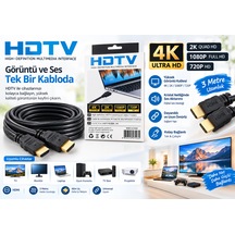 Radem Hdtv 3 Metre Hdmı Kablo 4k Ultra Hd Görüntü Ve Ses Destekli Tv Pc Laptop Oyun Konsolu Projeksiyon