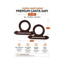 Vollen Yarn Doğal Masif Ahşap Premium Çanta Sapı 17 Cm 1 Çift 2 Adet El Yapımı Çanta Kulpu Çanta Aksesuarı Kahverengi