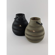 Vaveni Dalga Desenli Tealight Mumluk Modern Led Mum Tutucu Dekoratif Işıklı Arz Çok Renkli