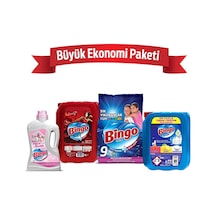Bingo Büyük Ekonomi Paketi 9 Kg Toz Çamaşır Deterjanı Sık Yıkan 2950 ML