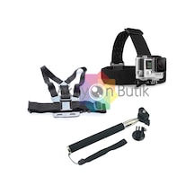 Aksiyon Kamera - Kafa Göğüs Bandı Monopod Seti
