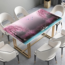 Masa Kaplama Folyosu Mobilya Masa Kaplama Folyoları 3d Kuğu Pembe Ağaç