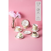 Emsan Romance 6 Kişilik New Bone Kahve Fincan Takımı Yeşil 90 Ml Diğer