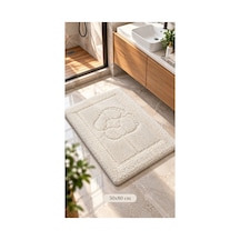 Barano Yussi Beyaz 50x80 Ayak Desenli Banyo Paspası çok renkli