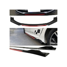 Mercedes Gl 2006-2012 Kırmızı Şeritli Renkli Ön Lip Ve Yan Marşpiyel Seti