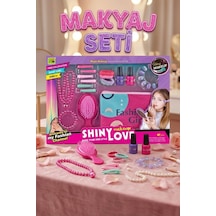Kız Çocuk Oyuncak Makyaj Ve Takı Seti - Çantalı, Tokalı, Taraklı Prenses Güzellik Seti