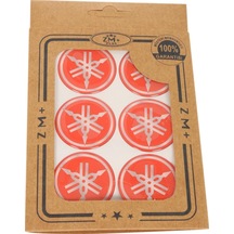 YAMAHA Koruma Takozu Damla Etiket Sticker Ø39 mm KIRMIZI-BEYAZ