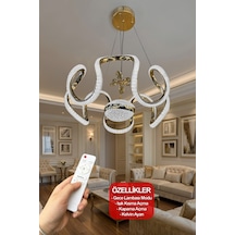 Eliza Tek Top Simli Modern Sarkıt Oturma & Salon Led Avizesi Gold