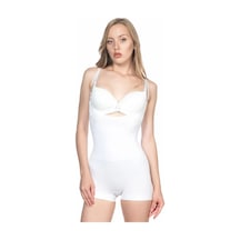 Ang Butik Beyaz Mı 2058 Göğsü Açık Kısa Paça Boy Korse